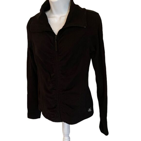 Calvin Klein Zippered Black Jacket, Small - Picture 1 of 4